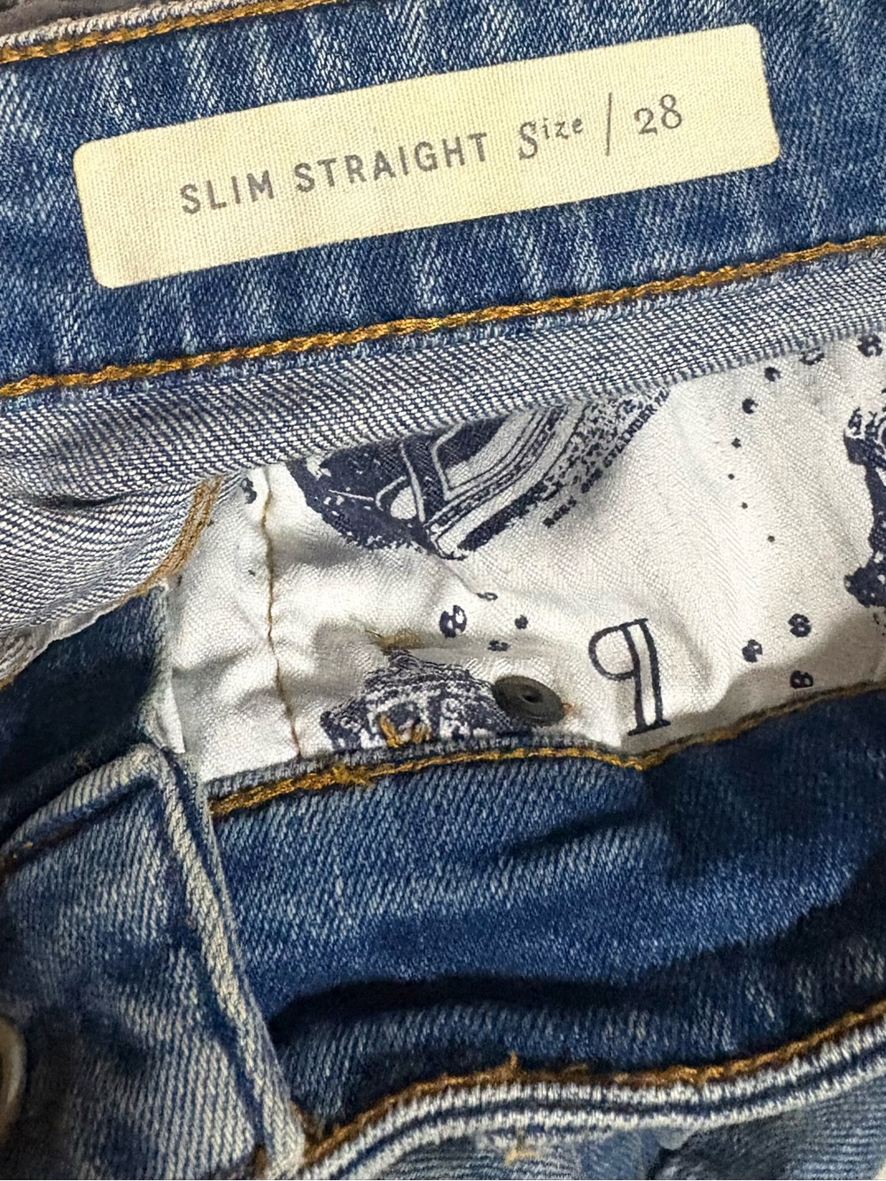 Pilcro by Anthropologie Slim Straight Embellished Cuff Jeans Size 28 - Picture 6 of 9